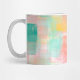 Chalk Block Background Design in Coral, Pink , Mint and Yellow Mug